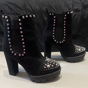 Black spiked booties